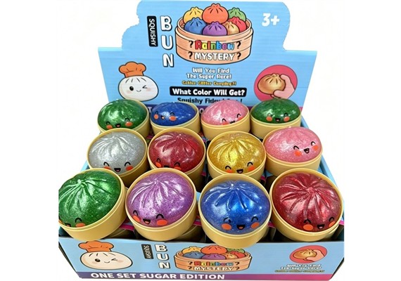 Squishy Dumpling Glitter 5 cm, 1 Stück assortiert