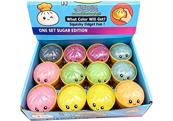 Squishy Dumpling Glitter 5 cm, 1 Stück assortiert