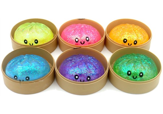 Squishy Dumpling Glitter ca. 8.5 cm, 1 Stück assortiert