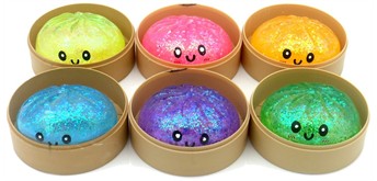 Squishy Dumpling Glitter ca. 8.5 cm, 1 Stück assortiert
