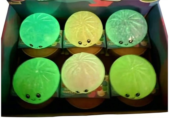 Squishy Dumpling Glow in the Dark Glitter 8.5 cm 1 Stück