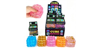 Squishy Glitzerwürfel mit Noppenblasen 1 Stück assortiert