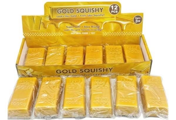 Squishy Goldbarren 13 cm - 1 Stück
