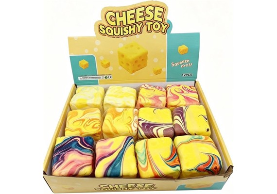 Squishy Käse 7 x 7 cm - 1 Stück assortiert