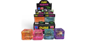 Squishy Würfel Glitter 1 Stück assortiert