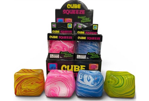 Squishy Würfel marmoriert – 1 Stück assortiert