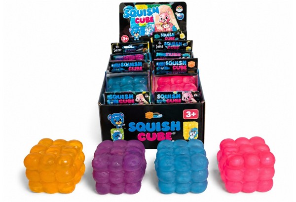 Squishy Würfel mit Luftblasen 1 Stück assortiert