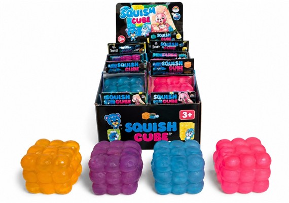 Squishy Würfel mit Luftblasen 1 Stück assortiert
