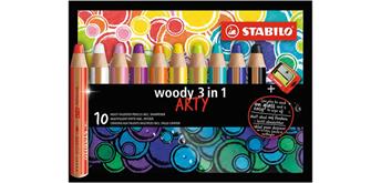 Stabilo Buntstifte woody 3in1 Arty 10er mit Spitzer