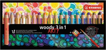 Stabilo Buntstifte woody 3in1 Arty 18er mit Spitzer