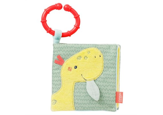Stoffbuch Happy Dino ab 0 Monaten mehrfarbig 11 x 11 cm