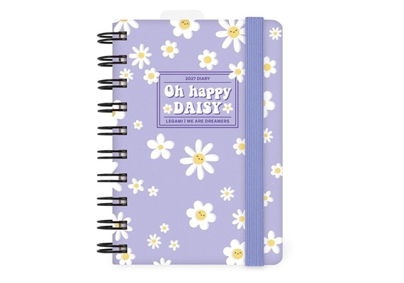 Tagesplaner für 12 Monate mit Spiralbindung - Small - 2027 - Daisy - lilac