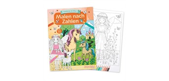 TapirElla 13058 Malbuch Malen nach Zahlen, Einhörner und Elfen
