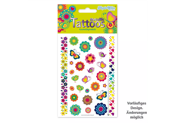 TapirElla 46106 Metallic Tattoo A6 - Retro-Blumen