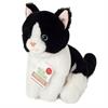 Teddy Hermann 91843 Katze sitzend schwarz-weiss 20 cm