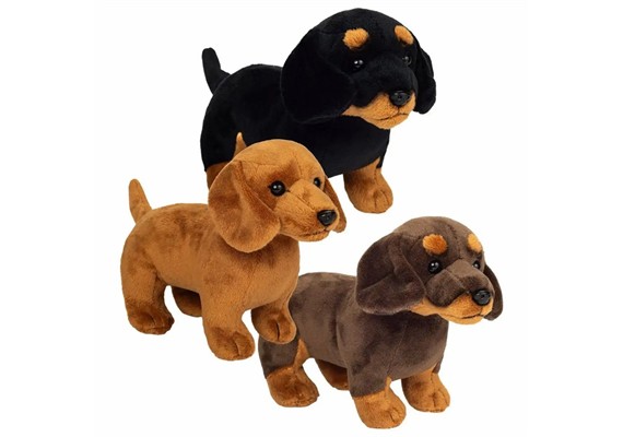 Teddy Hermann 91995 Plüsch Dackel stehend 21 cm 1 Stück assortiert