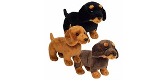 Teddy Hermann 91995 Plüsch Dackel stehend 21 cm 1 Stück assortiert