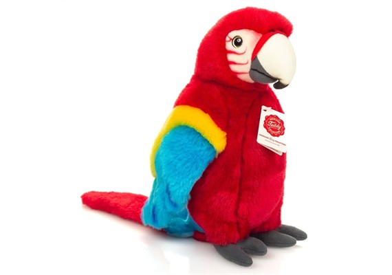 Teddy Hermann 94178 Papagei Scharlachara rot 27 cm
