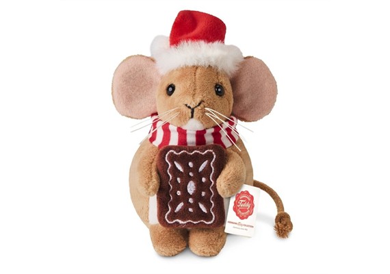 Teddy Hermann 94605 Weihnachtsmaus mit Lebkuchen 11 cm