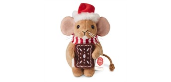 Teddy Hermann 94605 Weihnachtsmaus mit Lebkuchen 11 cm