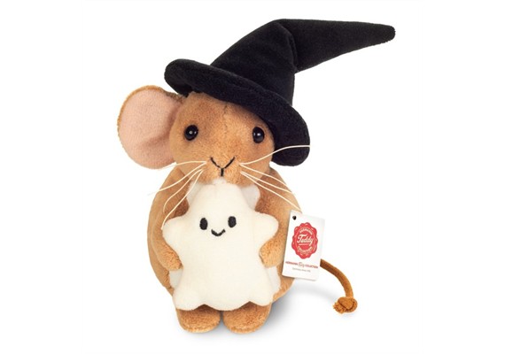 Teddy Hermann 947059 Halloweenmaus mit Gespenst 11 cm