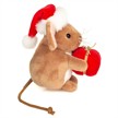 Teddy Hermann Weihnachtsmaus mit Geschenk braun 11 cm | Bild 3