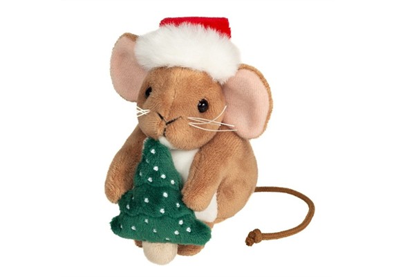 Teddy Hermann Weihnachtsmaus mit Tannenbaum braun 11 cm