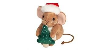 Teddy Hermann Weihnachtsmaus mit Tannenbaum braun 11 cm