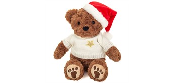 Teddy Hermann Weihnachtsteddy mit Pullover braun 30 cm