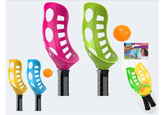 Toi-Toys 00710Z Fangballspiel Scoop 2 x Schläger + Ball assortiert