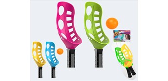 Toi-Toys 00710Z Fangballspiel Scoop 2 x Schläger + Ball assortiert