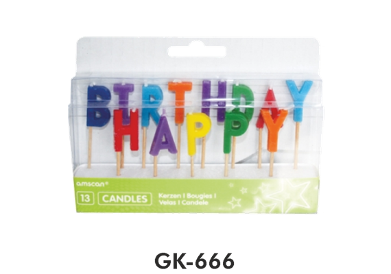 Tortenkerzen in Buchstabenform Happy Birthday