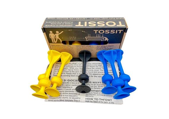 Tossit - Saugnapf-Darts - Set für 2 Spieler Blau-Gelb