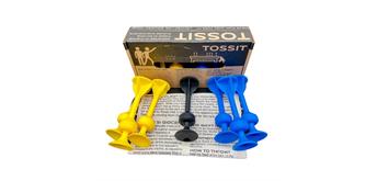 Tossit - Saugnapf-Darts - Set für 2 Spieler Blau-Gelb
