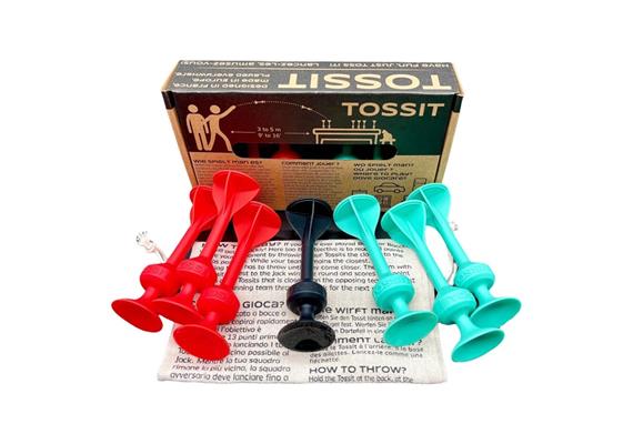 Tossit - Saugnapf-Darts - Set für 2 Spieler Rot-Cyan