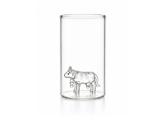 Trauffer 0600 Wasserglas mit Trauffer Kuh 350ml