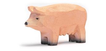Trauffer Hausschwein Piggy, handgeschnitzt, 1947