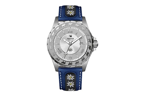 Trauffer TR-AG-01-SL-51 Herren-Uhr Alpenaufzug Stahl Silver