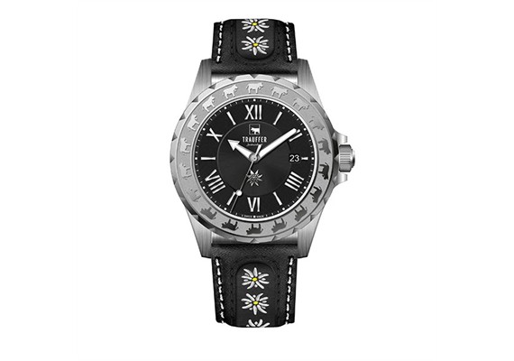 Trauffer TR-AG-02-SL-50 Herren-Uhr Alpenaufzug Stahl Schwarz
