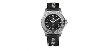 Trauffer TR-AG-02-SL-50 Herren-Uhr Alpenaufzug Stahl Schwarz