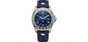 Trauffer TR-AL-03-SL-81 Damen-Uhr 3 Zeiger Jeans dunkel Stahl Blau 34mm