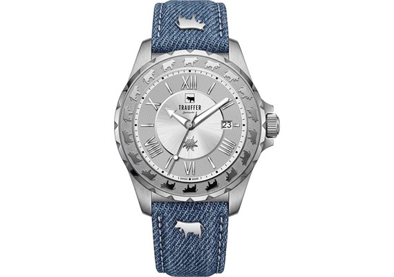 TraufferTR-AL-01-SL-82 Damen-Uhr 3 Zeiger Jeans hell Stahl Silber 34mm