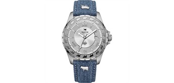 TraufferTR-AL-01-SL-82 Damen-Uhr 3 Zeiger Jeans hell Stahl Silber 34mm