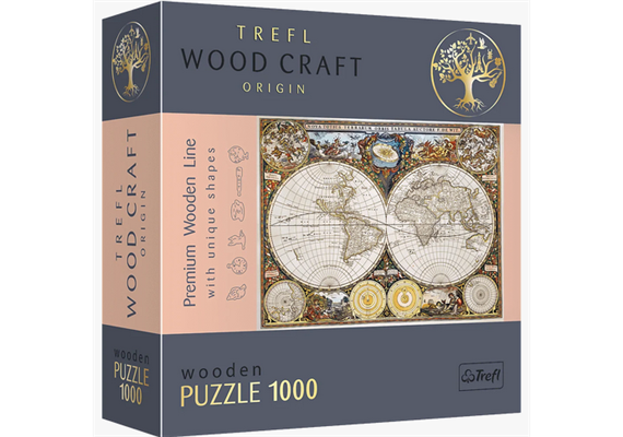 Trefl 20144 Holz Puzzle Land- und Wasserkarte 1000 Teile