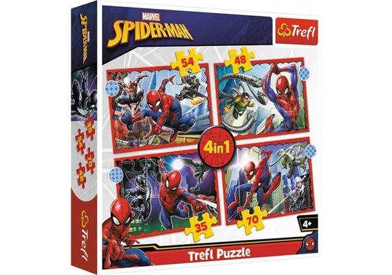 Trefl 34384 - 4 in 1 Puzzles Spiderman