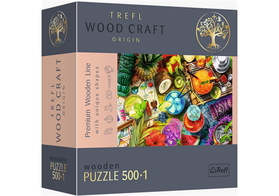 Trefl - Holz Puzzle (500+1 Teile) - Bunte Cocktail