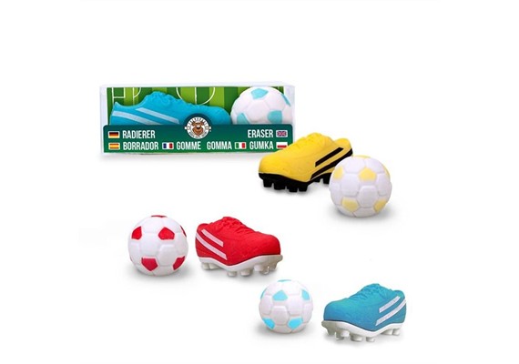Trendhaus 968029 Radierer Fussball 2-er Set, 1 Stück assortiert