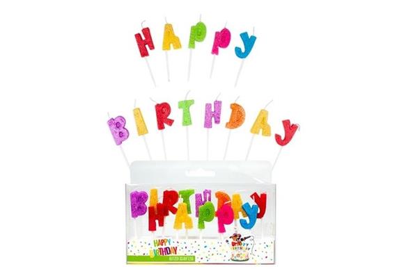 Trendhaus Geburtstagskerze Happy Birthday Glitter