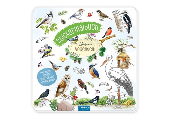 Trötsch 20551 Stickermalbuch Unsere Vogelwelt