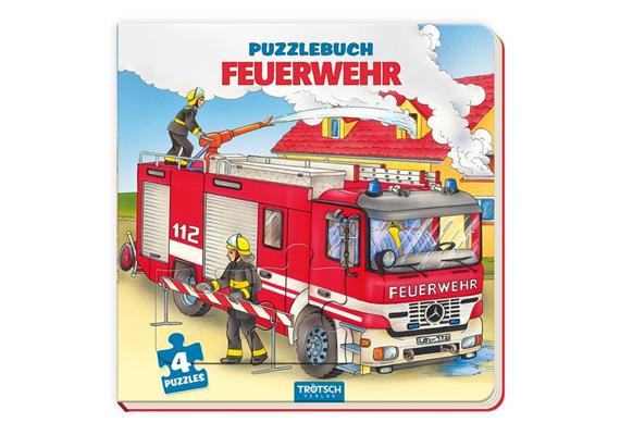 Trötsch - Puzzlebuch Feuerwehr mit 4 Puzzles